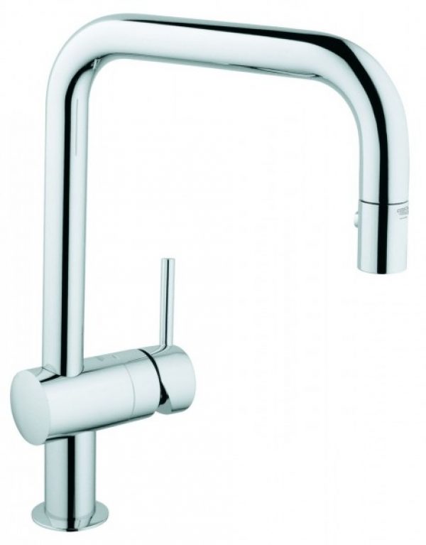 Robinet Cuisine Douchette Grohe Minta avec mousseur extractible Chromé 2 jets 32322000