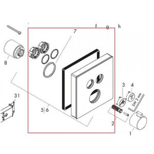 Rosace 155mm pour Robinet Encastrable 15738400 Hansgrohe ShowerSelect Blanc/Chromé