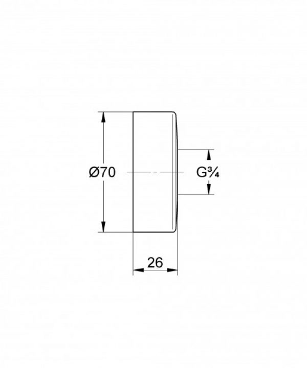 Rosace Grohe Eichelberg en métal Chromé