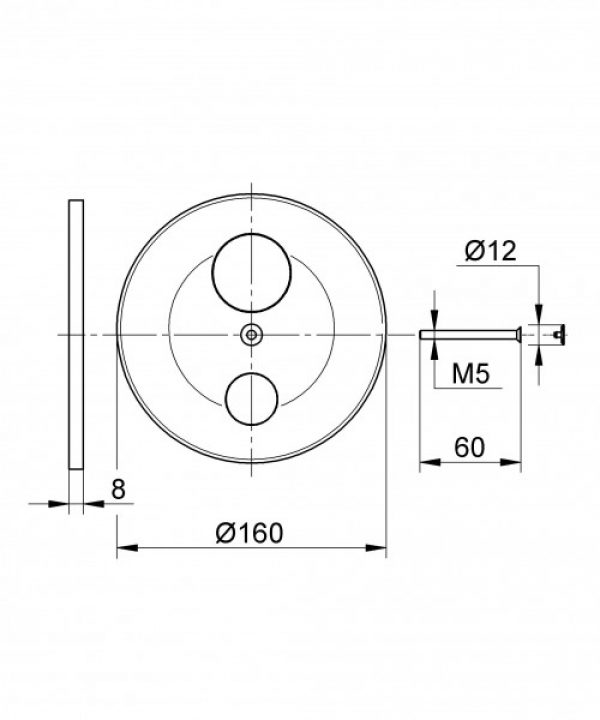 Rosace Grohe Eichelberg murale pour mitigeur bain encastré MultiFlow Chromé