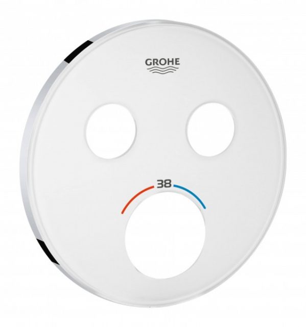 Rosace Grohe pour thermostat encastré SmartControl avec 2 boutons-poussoirs Blanc Lune