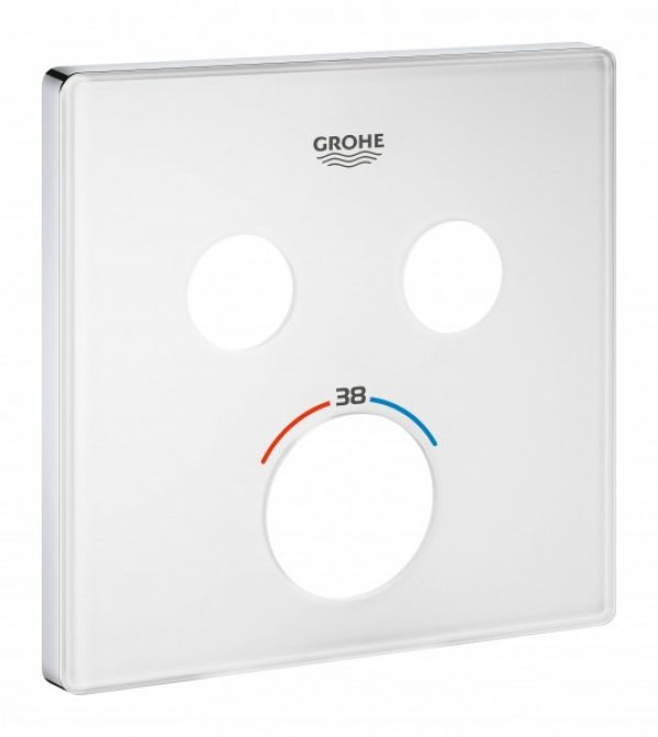 Rosace Grohe pour thermostat encastré SmartControl carré 2 boutons-poussoirs Blanc Lune