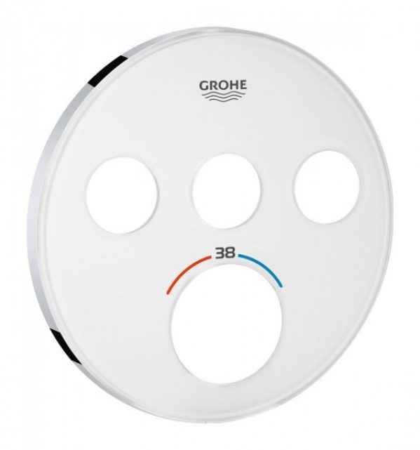 Rosace Grohe pour thermostat encastré SmartControl rond 3 boutons-poussoirs Blanc Lune