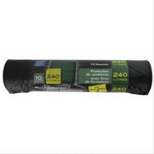 Sac poubelle noir 340L – rouleau de 20