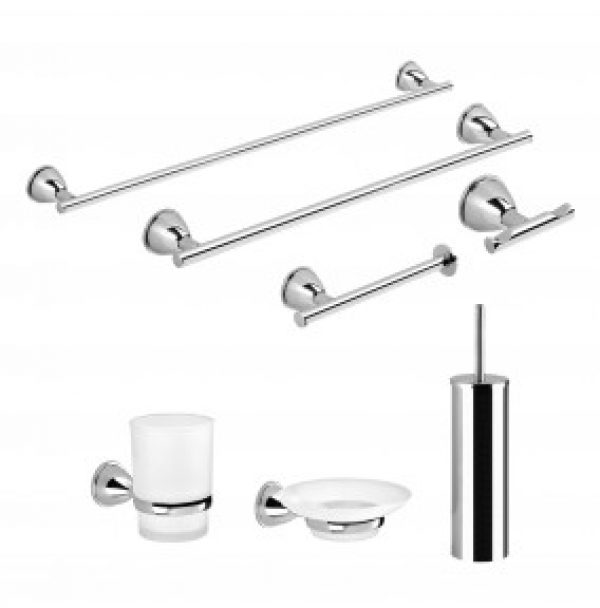 SET D’ACCESSOIRES DE SALLE DE BAINS COMPLET AVEC 8 PIÈCES | GEMMA