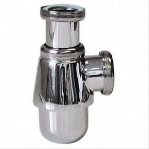 Siphon bidet-lavabo en laiton nickelé mat