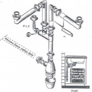 Siphon Evier Lago 2 Cuves