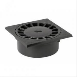 Siphon PVC Nicoll -NF-  Gris foncé, Ø grille 230,ØF 80/100,Ø M90,Carré de 250.