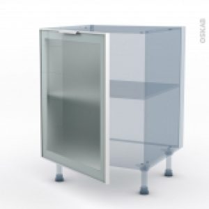 Sokleo Facade Alu Blanc Vitree Kit Renovation 18 Meuble Bas Cuisine 1 Porte L60Xh70Xp60