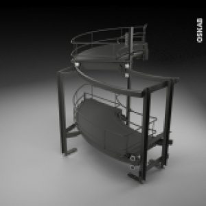 Sokleo Rangement Angle Bas Demi Lune Coulissant Epoxy Anthracite Porte 40 Tirant Gauche