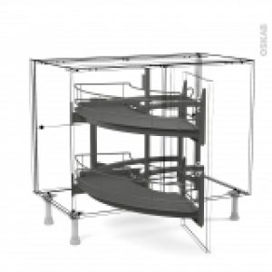 Sokleo Rangement Angle Bas Demi Lune Coulissant Epoxy Anthracite Porte 40 Tirant Droit