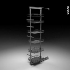 Sokleo Rangement Armoire 6 Paniers Plateau L40Xh195 Epoxy Anthracite