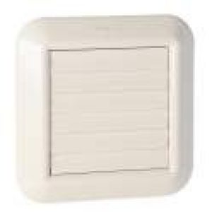 Sortie d&rsquo;air pour hotte et sèche-linge : 200×200, blanche, à volets mobile