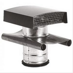 Sortie de toiture VMC Atlantic Ø125mm gris chapeau alu fourreau galva – ATLANTIC