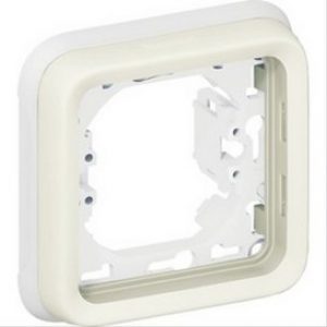 Support plaque blanc 1 poste Plexo composable IP 55