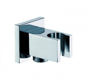 Support pour douchette à main avec branchement mural  et clapet anti-retour BA002 – design carré