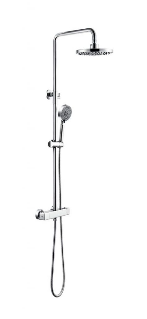 Système de douche combiné thermostatique NT6185C avec tête de douche, flexible et douchette à main