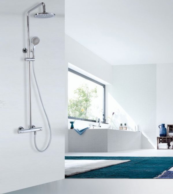 Système de douche thermostatique 4011 Basic avec douchette à main – sélection du pommeau de douche