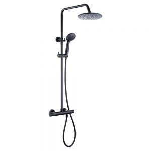 Système de douche thermostatique avec douchette à main et tête de douche – Bernstein 4011 noir