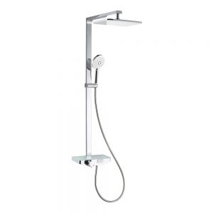Système de douche thermostatique NT7325 avec tablette en verre – tête de douche et douchette