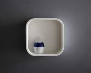 Étagère murale pour salle de bain en fonte minérale PB4205 – 30x15x30cm