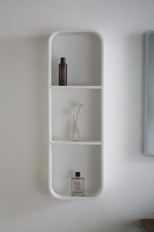 Étagère murale pour salle de bain en fonte minérale PB4206 – 30x15x90cm