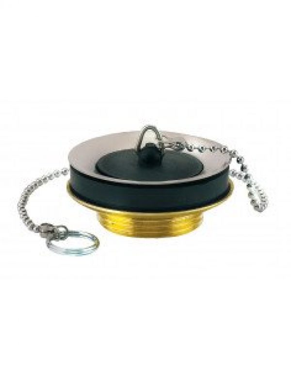 VALENTIN – Bonde de lavabo laiton avec bouchon noir Ø40 chromé -…