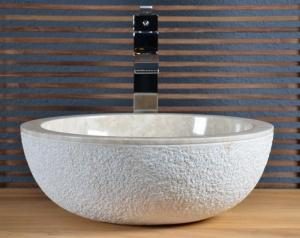 Vasque à poser en marbre beige Crozon