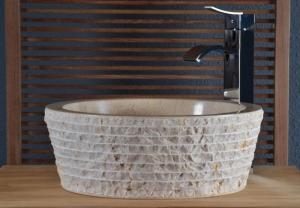 Vasque à poser en marbre beige Moelan
