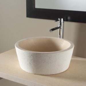 Vasque à poser haute et bouchardée en…