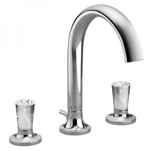 Villeroy et Boch LA FLEUR exclusive Par Dornbracht Mélangeur lavabo 3 trous avecvidage, poignées cr