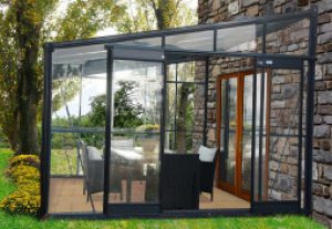 Véranda en Verre et Aluminium Gris Solarium 7,22m²