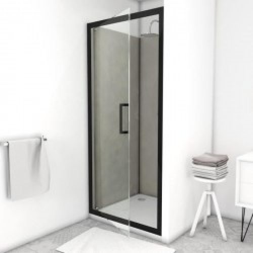 1 porte pivotante – profilés noirs – 90 x 200 cm – Factory – AURLANE