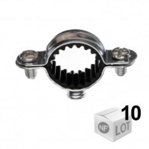 10 Colliers métalliques en acier simple isophonique – Ø12 ou Ø14 ou Ø16 ou Ø18 ou Ø22 – RAM