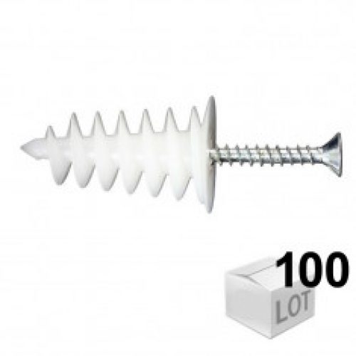 100 chevilles ISORAM avec 100 vis agglo 4,5×35 – Ram