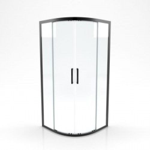 2 portes coulissantes – accès 1/4 rond – profilés noirs – 90 x 90 x 200 cm – Factory – AURLANE