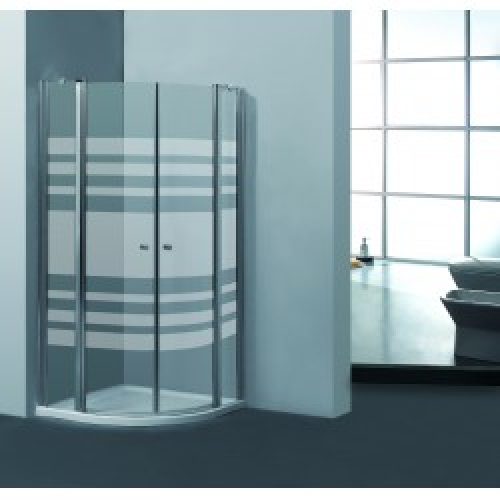 2 portes pivotantes – accès 1/4 rond – sérigraphie horizontale – 84.5 – 86.5 x 190 cm – Priva – ALLIBERT