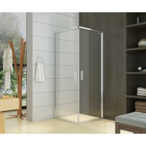 2 portes pivotantes – accès d&rsquo;angle – transparentes – 90 x 90 x 195 cm – Pasadena – AZZURO