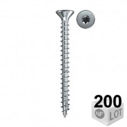 200 Vis VBA zingué blanc Power-Fast TX20 Ø4 – en 8 modèles – Fischer