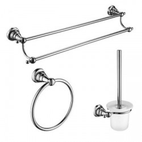 3 pièces accessoires de bain en acier inoxydable et alliage de zinc