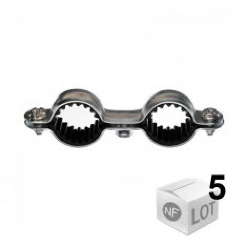5 Colliers métalliques en acier double isophonique – Ø16 ou Ø18 ou Ø20 ou Ø22 – RAM