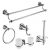 5 pièces d’accessoires contemporaines pour salle de bain en alliage de zinc et laiton