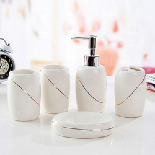 5 pièces d&rsquo;accessoires pour salle de bain classe