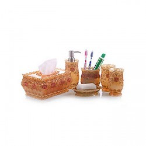 6 pièces d&rsquo;accessoires pour salle de bain en résine