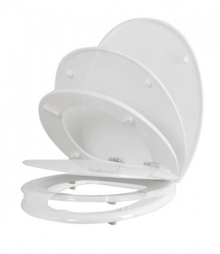 Abattant WC Frein de Chute Allibert SUNSHINE Blanc Brillant Bois compressé