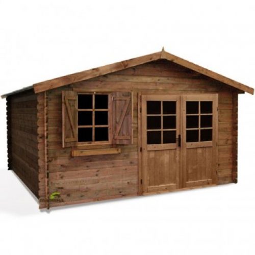 Abri de jardin en bois emboîté MADEIRA ZAHORA 14m²
