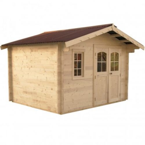 Abri de jardin madriers bois massif avec double rainurage 12,74 m²