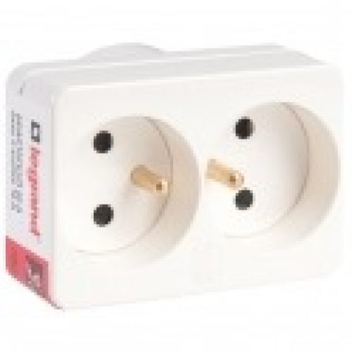 Adaptateur 2P+T- 2 fiches 16A sur socle 20A – Legrand