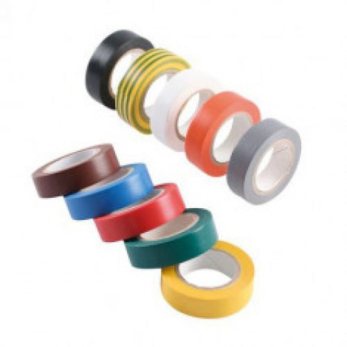 Adhésif PVC électricien – 10 couleurs panachées – Long. 15ml x Larg. 10mm