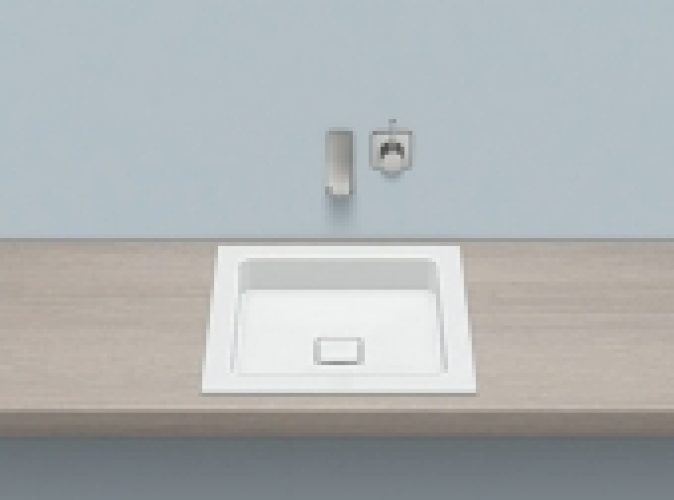 Alape EB – Lavabo à encastrer par le dessus 450×450 blanc sans revêtement
